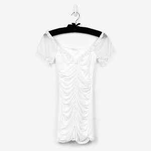More To‎ Come Samantha Mini Dress Size XS White Coquette Soft Girl Bridal Femme